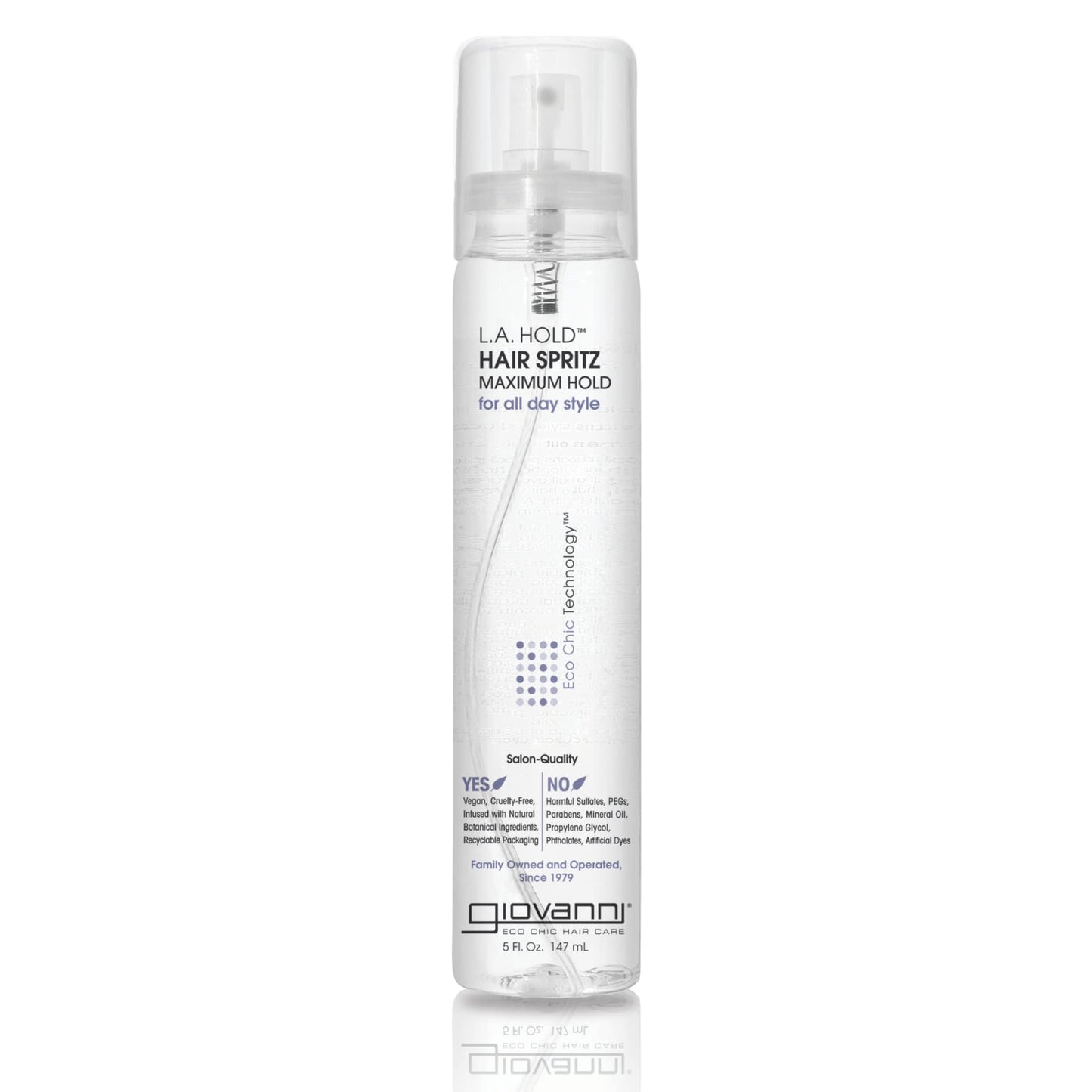 GIOVANNI L.A. Hold Hair Spritz - Maximum Hold Styling Spray, Lightweight, Lauryl & Laureth Sulfate Free - 5 oz