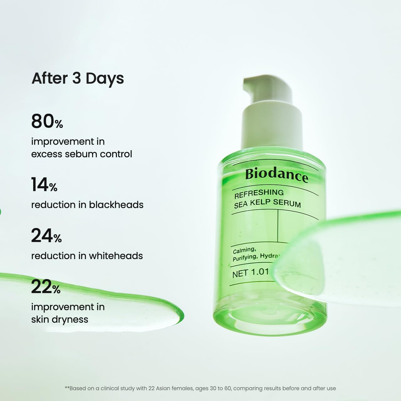BIODANCE Refreshing Sea Kelp Serum, Oil & Sebum Control, Soothing, Calming Serum for Oily & Combination, Sensitive Skin, Korean Skin Care | 1.01 fl.oz Beauty and Personal Care BIODANCE