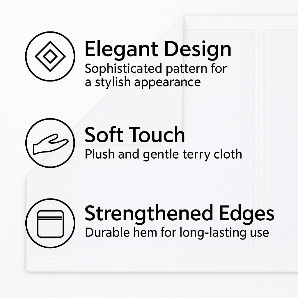 GOLD TEXTILES 12 Pack White Bath Mat Towels 20x30 Inches (Not a Bathroom Rug)- Cotton Blend Washable Economy Hotel Bath Mats