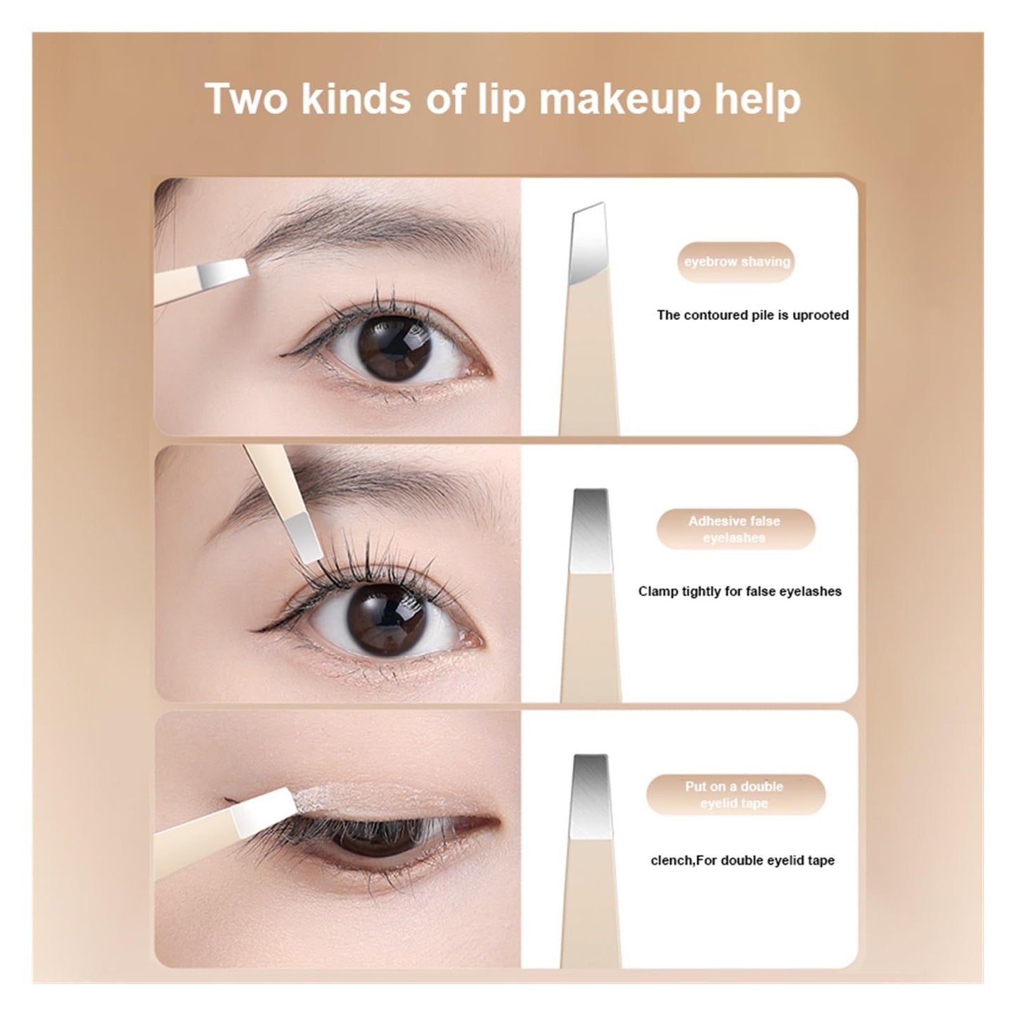 Eyebrow Tweezers Eyebrow Plucking Beard Artifacts False Eyelash Tweezers(Golden Morden) Beauty and Personal Care ZYCZYCZZ