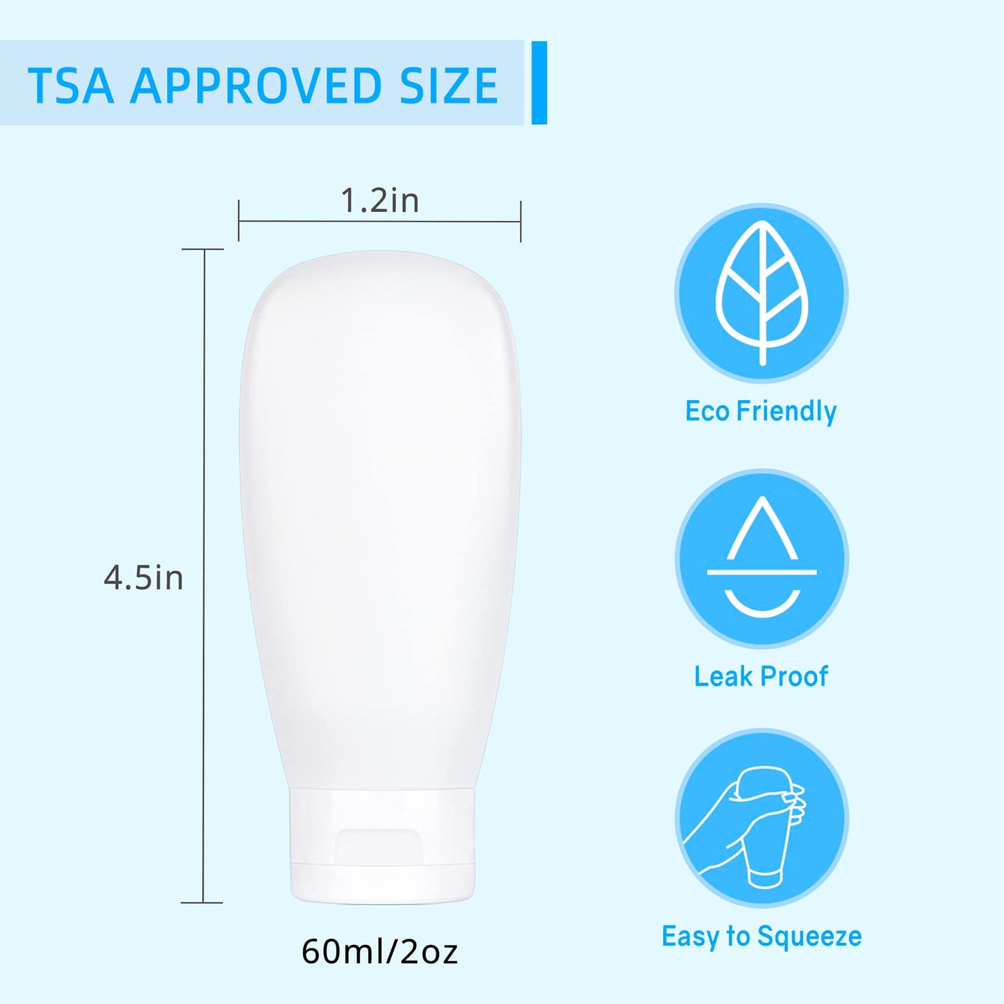 TSA Approved Travel Bottles Set for Toiletries Travel Size Containers Kit 4 Pack Portable Leak Proof Refillable Squeeze Cosmetic Airplane Essential Beauty and Personal Care Craftisan