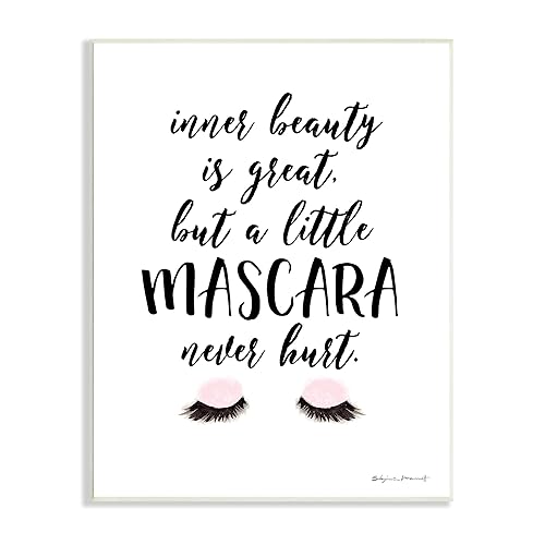 Stupell Industries A Little Mascara Never Hurt Phrase Glam Lashes