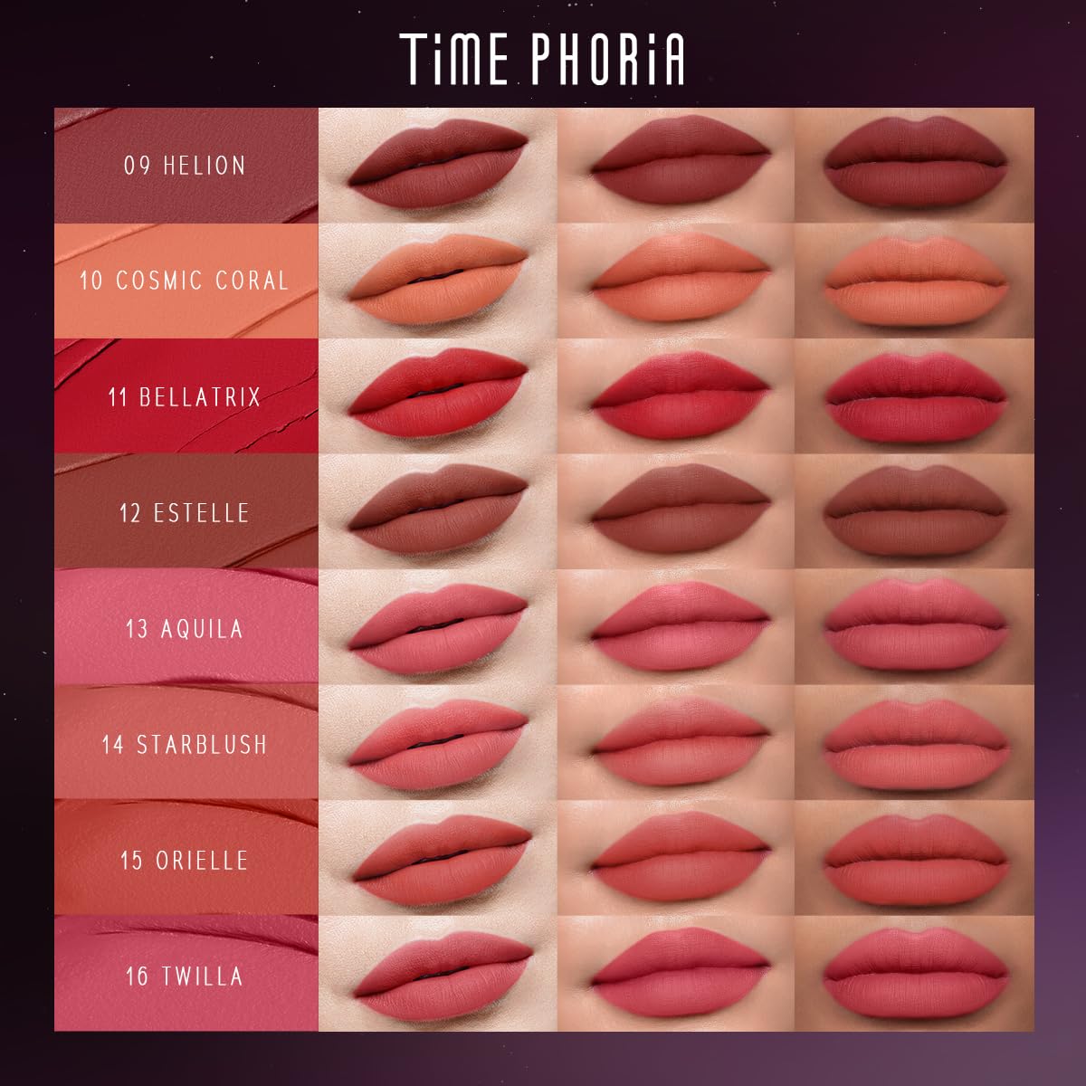 TIMEPHORIA Nebula Velvet Lip Cream, Peach Pink Lip Stain Tint, Velvet Matte Finish, Lightweight Soft Cream Texture, Blurs Lip Lines, High Pigment Beauty and Personal Care TIMEPHORIA