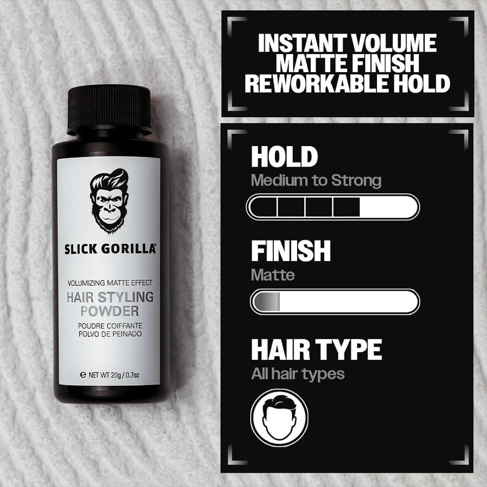 Slick Gorilla Hair Styling Powder for Men, Texture Powder 0.70 oz (20g) Beauty and Personal Care Slick Gorilla