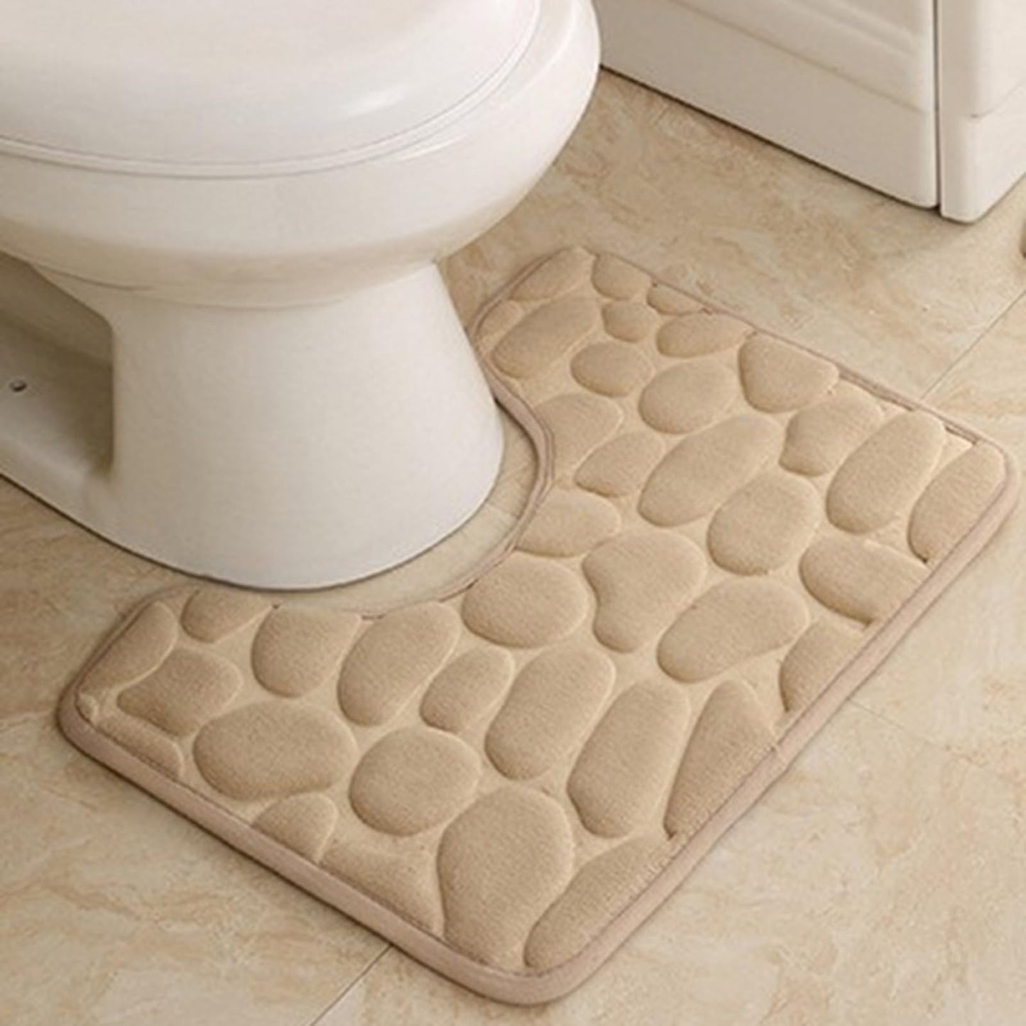 Toilet Rugs, U-Shaped Non-Slip Bath Mat Extra Soft Absorbent Bathroom Rugs Machine Washable Floor Carpet Commode Potty Training Mats for Tub Shower…