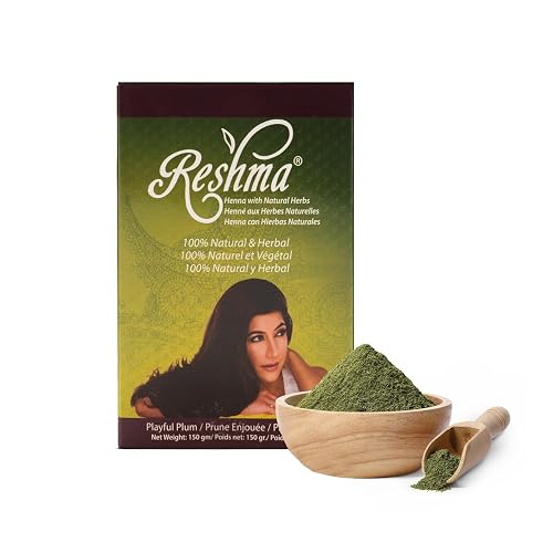 Reshma Beauty Ayurvedic Henna Hair Color Blend - Henna & Indigo with Herbal Extracts - Natural Plum/Burgundy Hair Color for Gray Blending - Heena