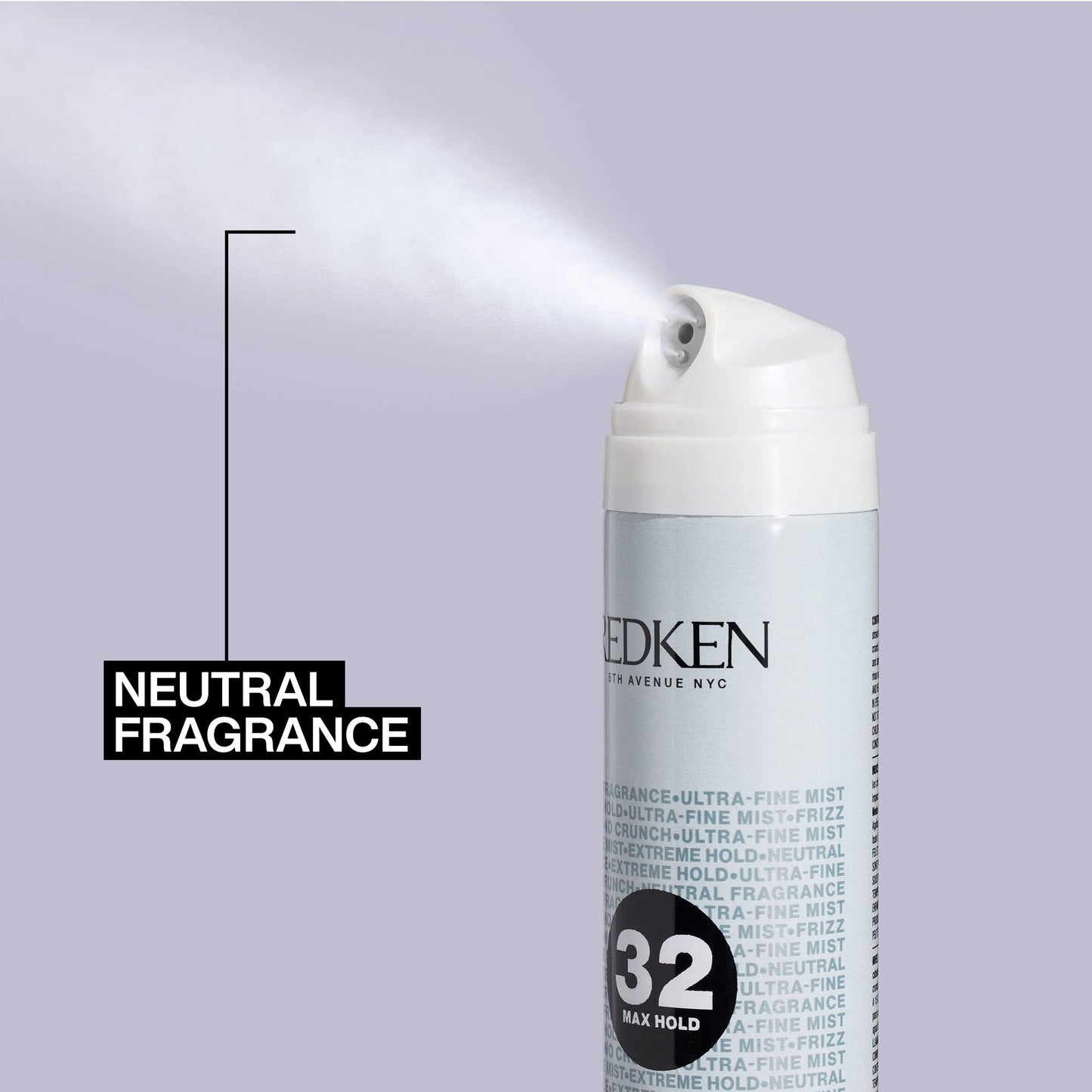 Redken Max Hold Neutral Hairspray 32 | Extreme Maximum High Hold Hairspray | Long-Lasting Lift & Frizz Control | For All Hair Types | Neutral