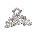 Numblartd Vintage Silver Chic Alloy Fancy Hair Claw Jaw Clips Pins with White Rhinestone - Fashion Retro Hair Catch Hair Updo Grip Hair Accessories