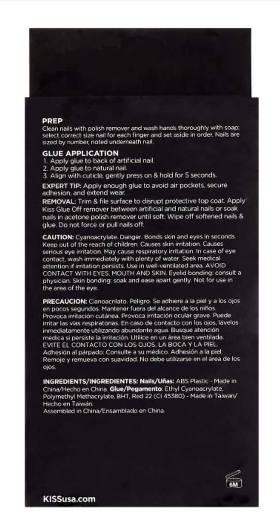 KISS Masterpiece One-Of-A-Kind Luxe Mani Premium Special Effects Design Coffin Shape Glossy Iridescent Glue-On Long Length Nails with Faux Jewels MP01