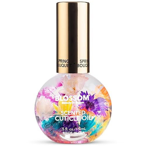 Blossom Cuticle Oil for Nails, Hydrating, Moisturizing, Scented Nail Oil Cuticle Care, Infused with Real Flowers, Made in USA, 0.5 fl. oz, Spring