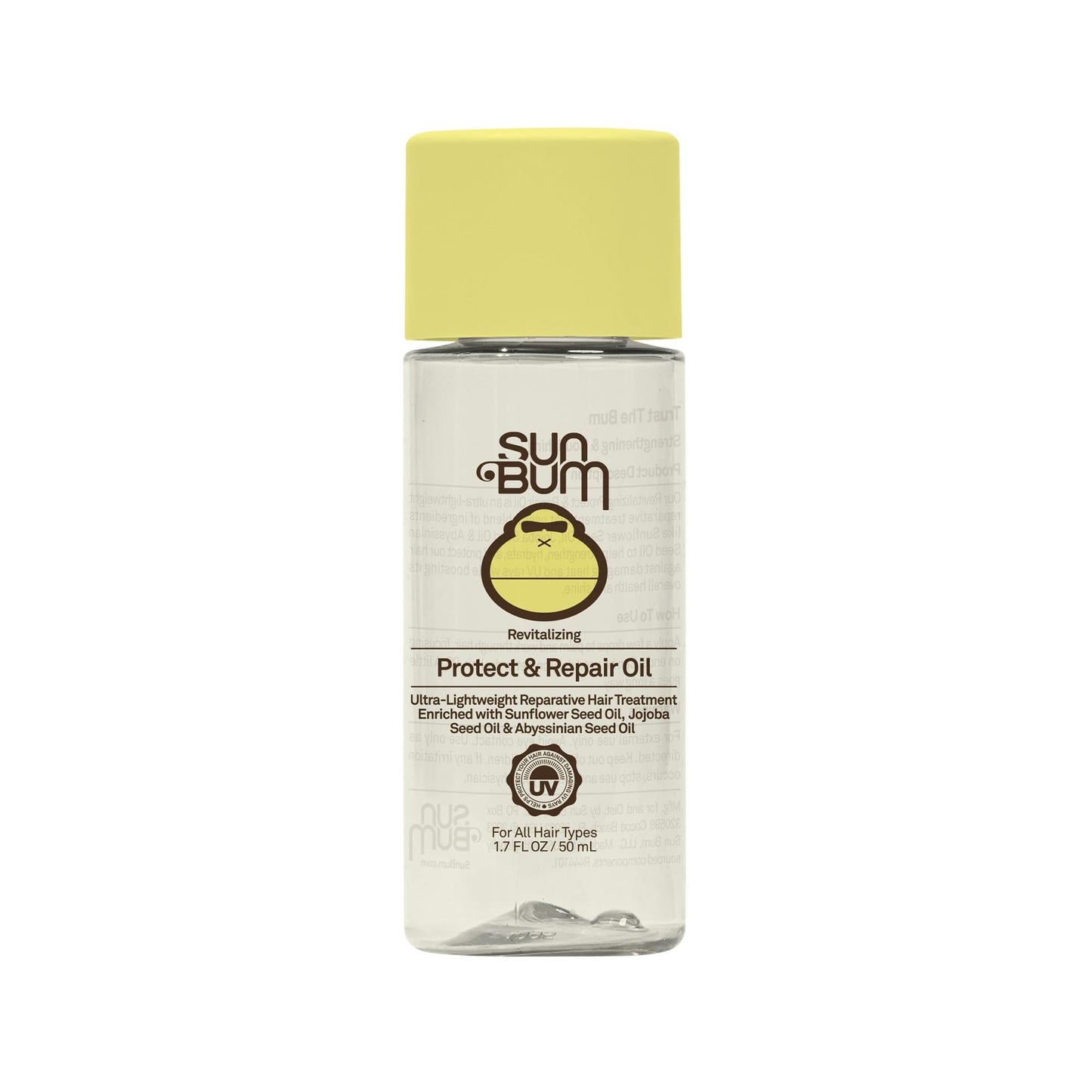 Sun Bum Revitalizing Protect and Repair Hair Oil - Light-weight Hair Care Treatment - Strengthen and Hydrates - UV Protection against Heat Damage