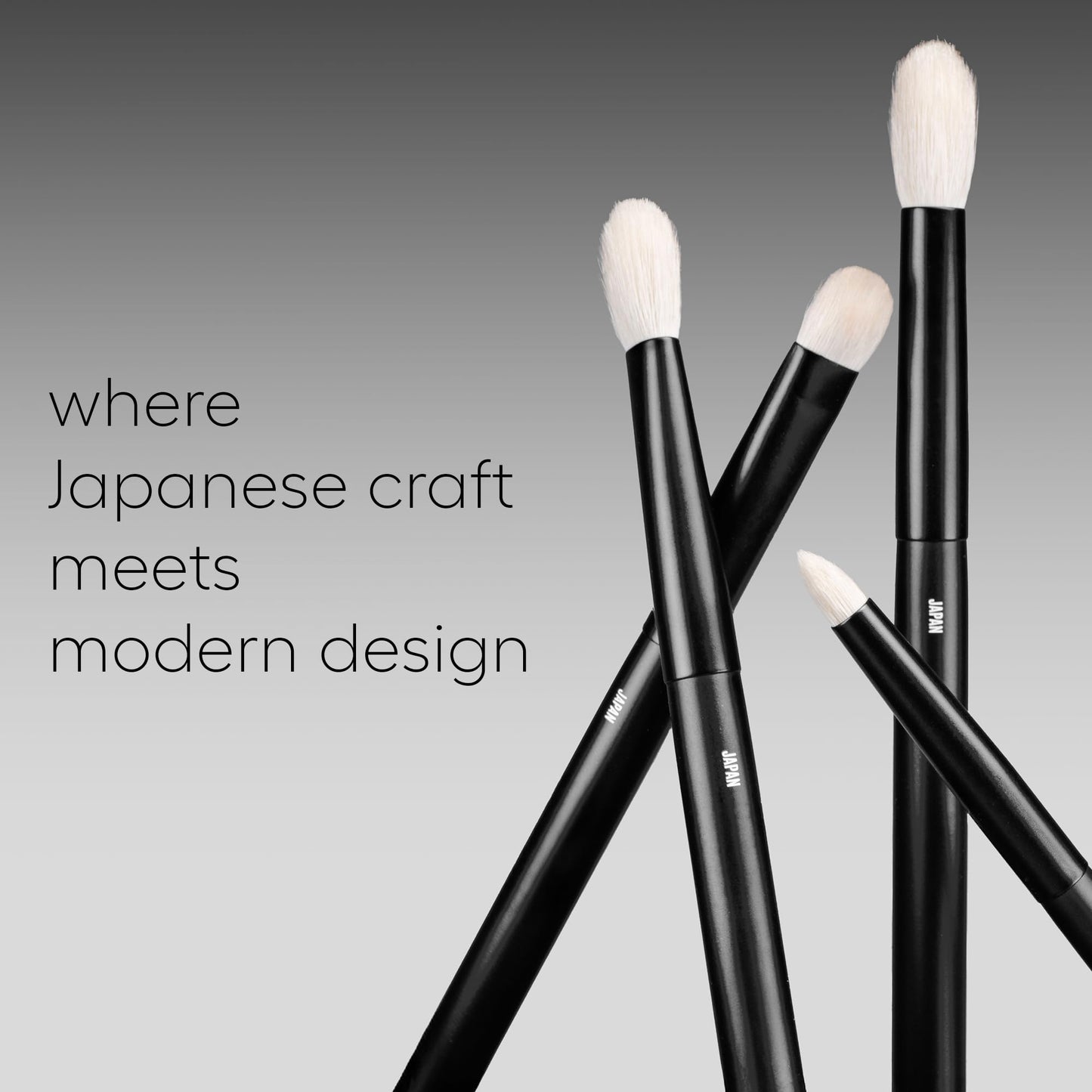 rephr The Core Eye Set - 4 Handmade Japanese Makeup Brushes with Natural Goat Hair | Essential Eye Brush Set for Blending, Shading, Crease & Detail |