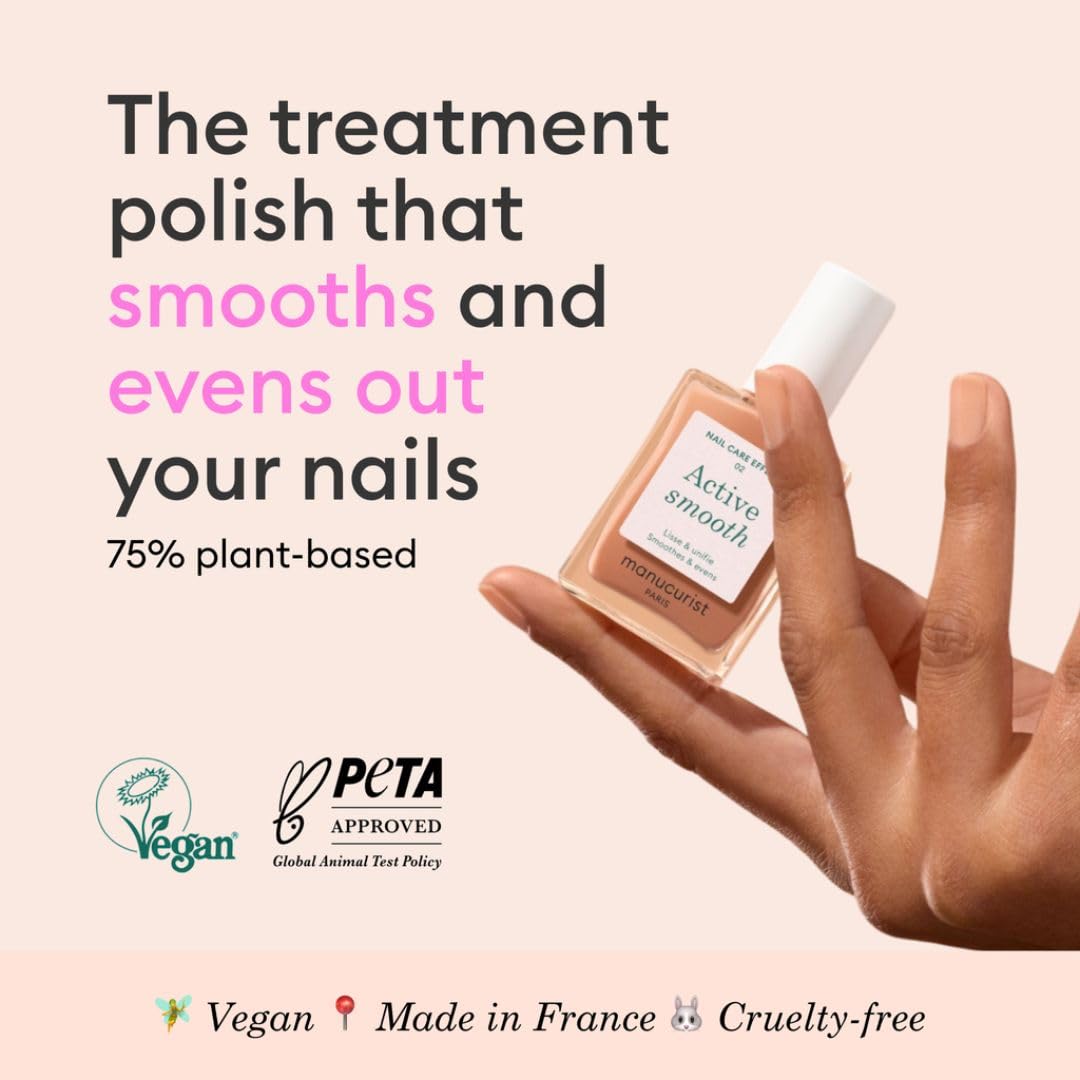 Manucurist Active Smooth 02 Nail Concealer Polish & Care - 2 in 1 Nude Nail Polish : Nail Strengthener and Growth - Nail Concealer - Ridge Filler Beauty and Personal Care Manucurist
