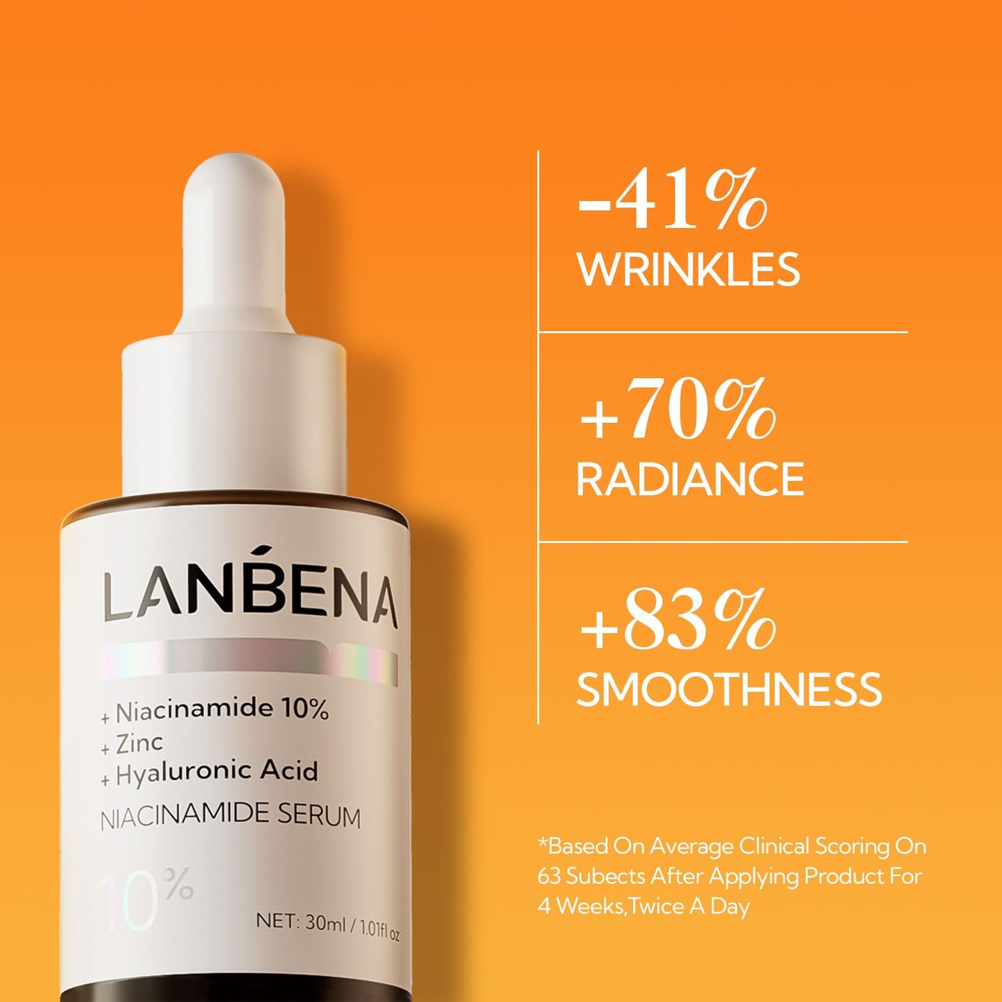 LANBENA Revolutionary Vitamin C Serum for Face, Illuminating Fcae Serum With Niacinamide, Brightening Anti-Aging Essence for Sensitive Skin