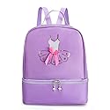 Yitengteng Ballet Dance Backpack for Little Girls Ballerina Purple Bag for Dance Toddler Dance Bag Gymnastics Latin Dance Yoga Tap Dance Jazz Storage Bag,27cmx30cmx15.5cm
