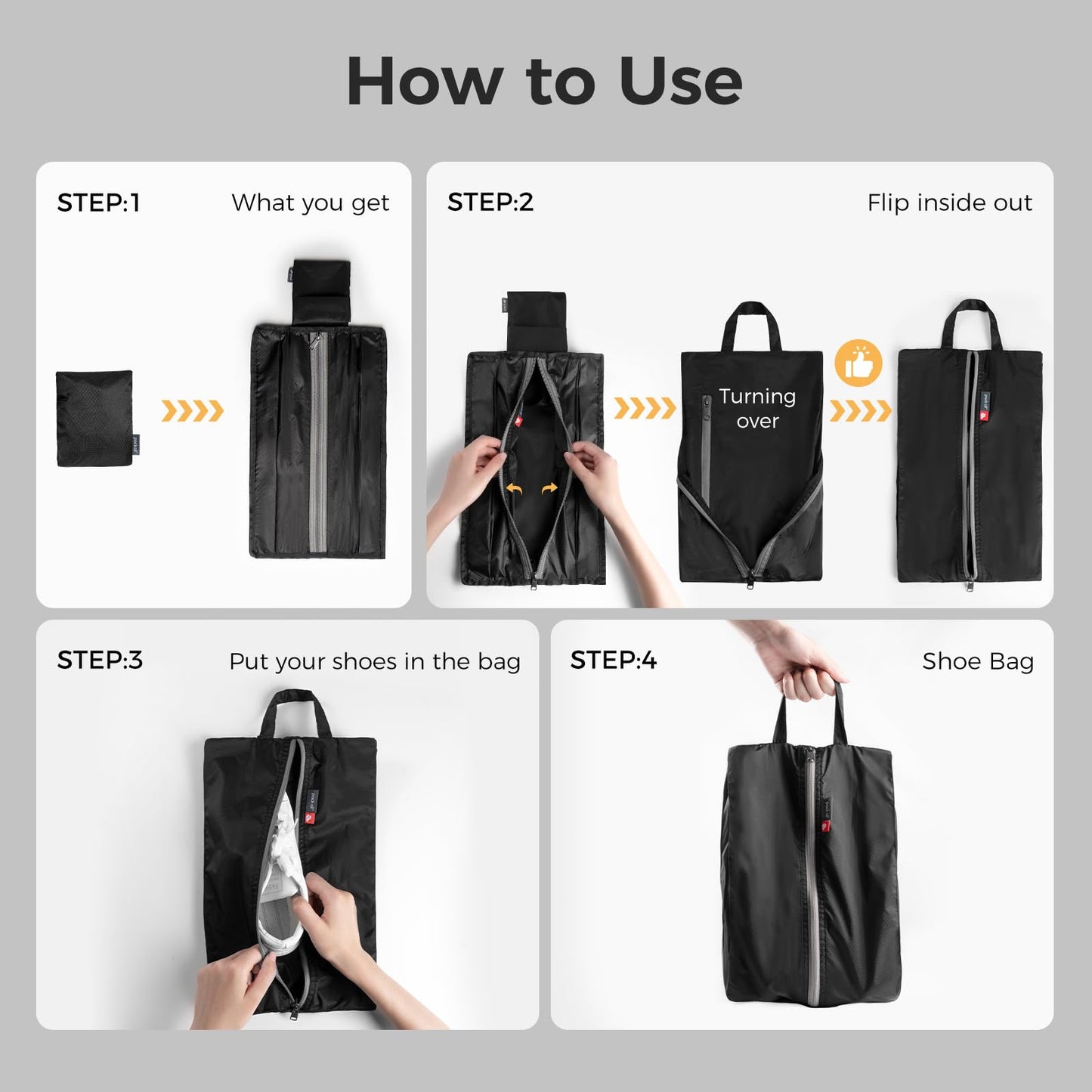 Foldable Plus-Size Shoe Bag for Travel – Water-Resistant, Ultralight, Odor-Resistant Gym & Soccer Cleats Bag with Dual Pockets