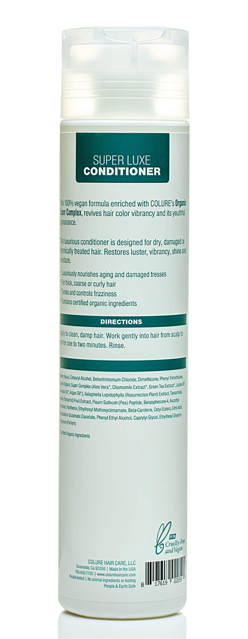COLURE Super Luxe Conditioner Instantly Repairs Dry, Damaged Color-Treated Hair. A Vegan, Organic, Conditioner, and Hair Treatment.