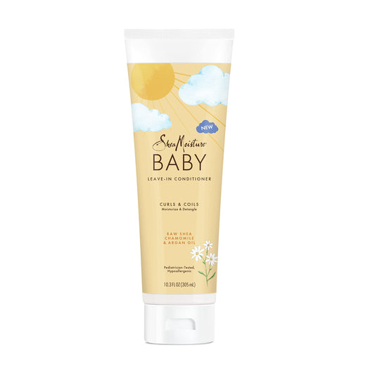 SheaMoisture Baby Leave-In Conditioner for Curly Hair Raw Shea, Chamomile and Argan Oil Moisturizes and Helps Detangle Delicate Curls and Coils