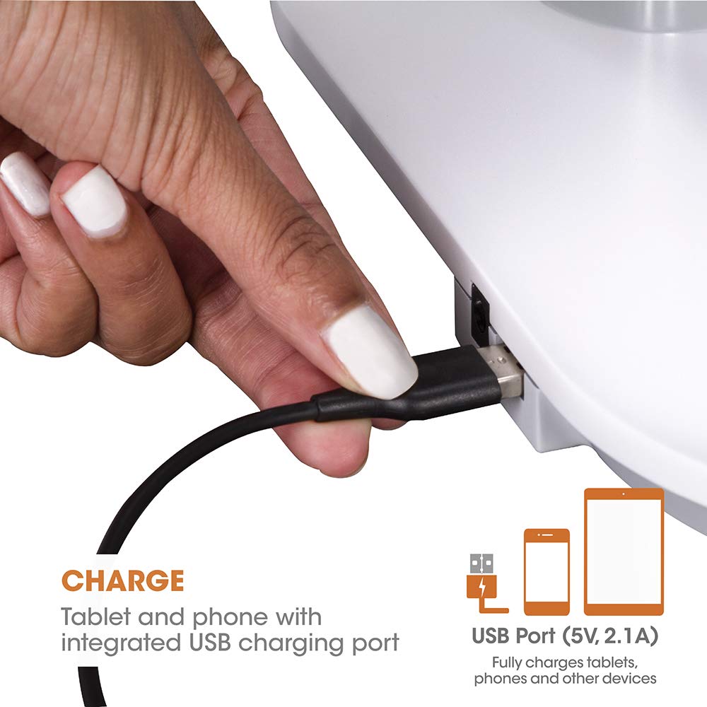 Ottlite Wireless Charging LED Makeup Mirror - Illuminated Magnifying Light with USB Port