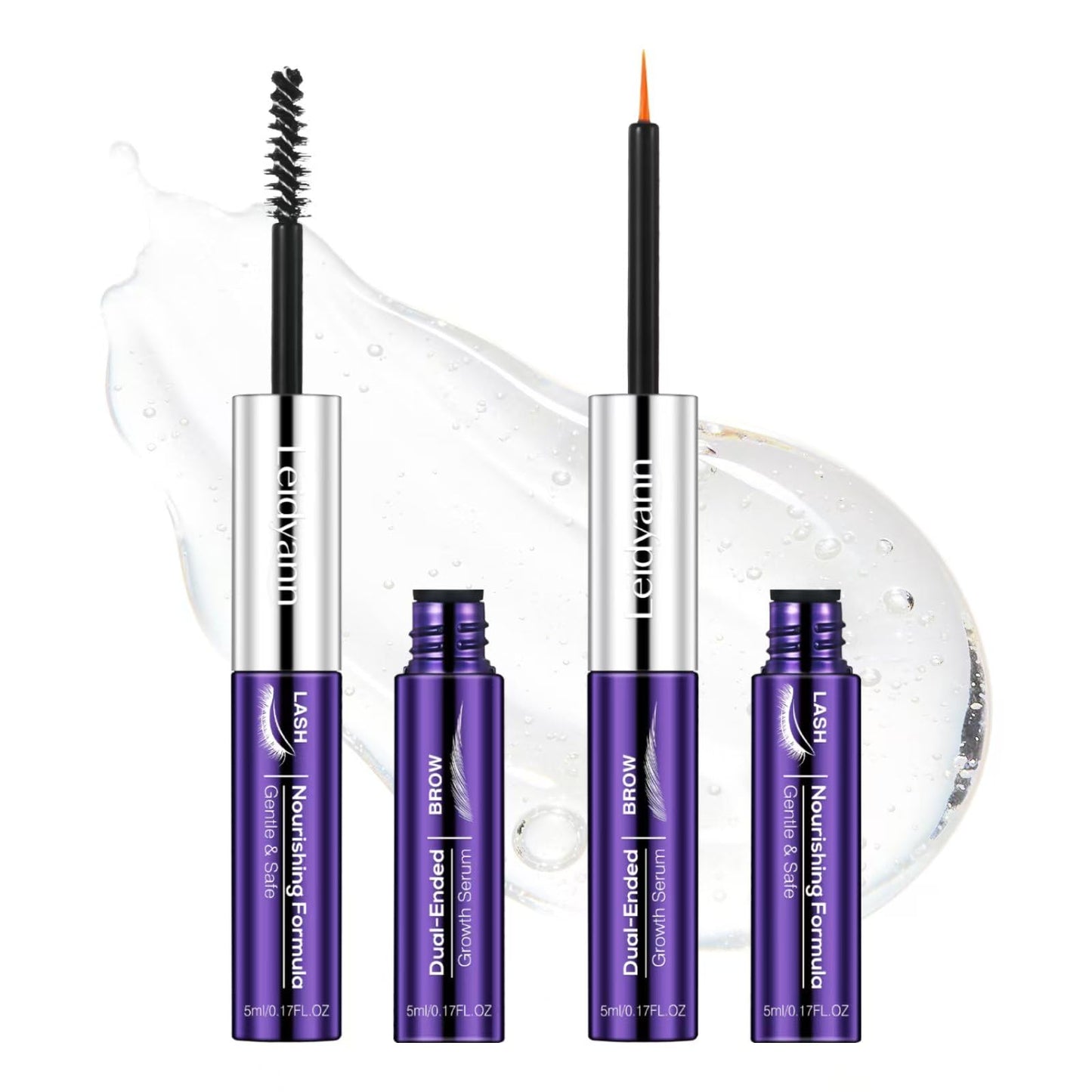 2-in-1 Lash & Brow Growth Serum, Dual-Ended Eyelash & Eyebrow Enhancer with Peptides, Biotin & Hyaluronic Acid, Fuller Thicker Longer-Looking Lashes Beauty and Personal Care Leidyann Beauty