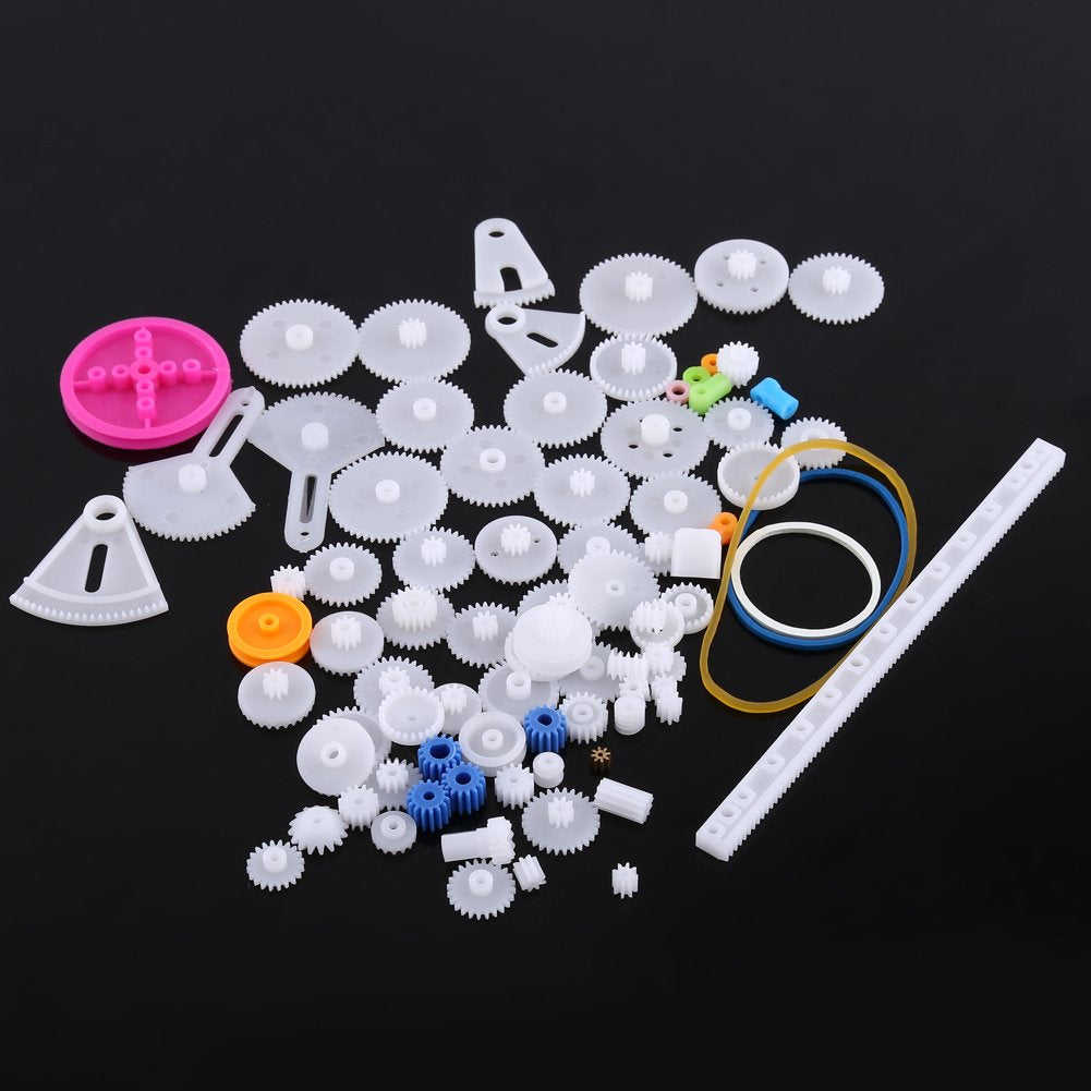 Hilitand Plastic Gears Set Pulley Belt Worm Kits Gear Set Robot Motor Car Toy for DIY Parts (85kinds)