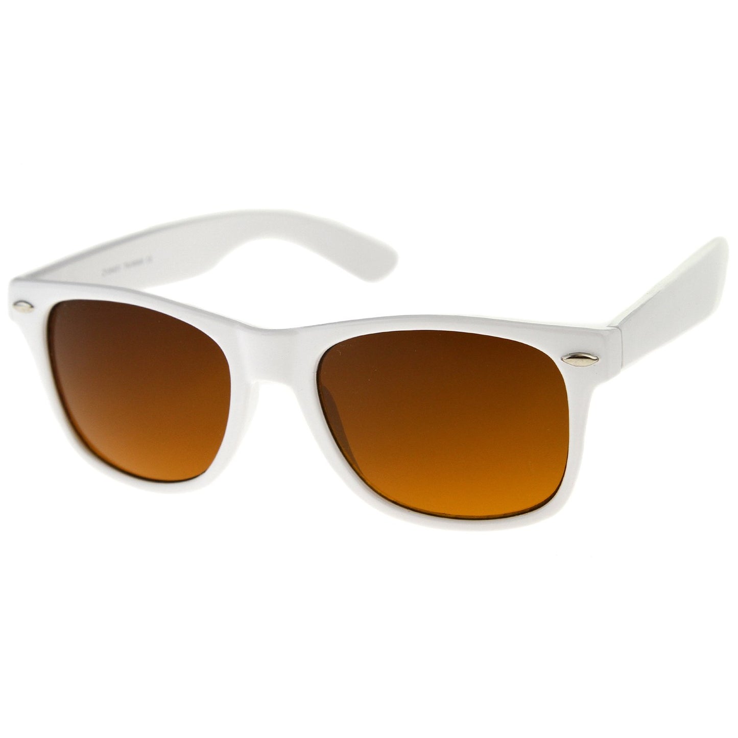 zeroUV - Blue Blocking Driving Horn Rimmed Sunglasses Amber Tinted Lens 54mm (White)