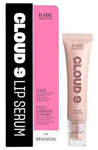 BABE ORIGINAL Cloud 9 Peptide Lip Serum | Daily Lip Treatment with Cloudberry Oil, Mushroom Extracts, Hyaluronic Acid for Dryness & Fine Lines |