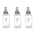 GOJO Clear & Mild Foam Handwash, Fragrance Free, EcoLogo Certified, 1250 mL Foam Soap Refill ADX-12 Push-Style Dispenser (Pack of 3) - 8811-03