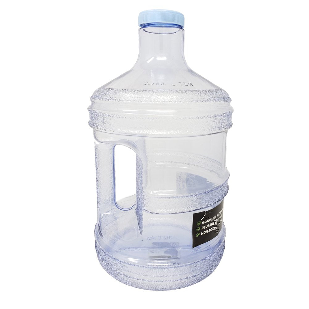 1 Gallon Leak-Proof BPA Free Reusable Plastic Drinking Water Big Mouth Bottle Jug Container with Holder Drinking Canteen