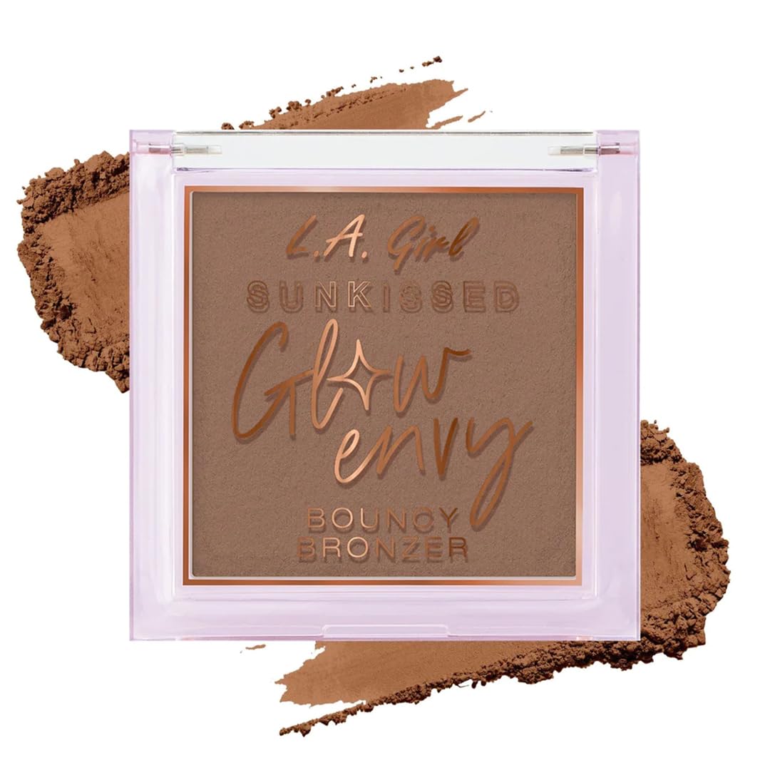 L.A. GIRL Glow Envy Bouncy Bronzer for Women, Sunkissed Glow Bronzer for Makeup with Goodness of Jojoba Oil, Squalene, & Vitamin E, Long-Wearing