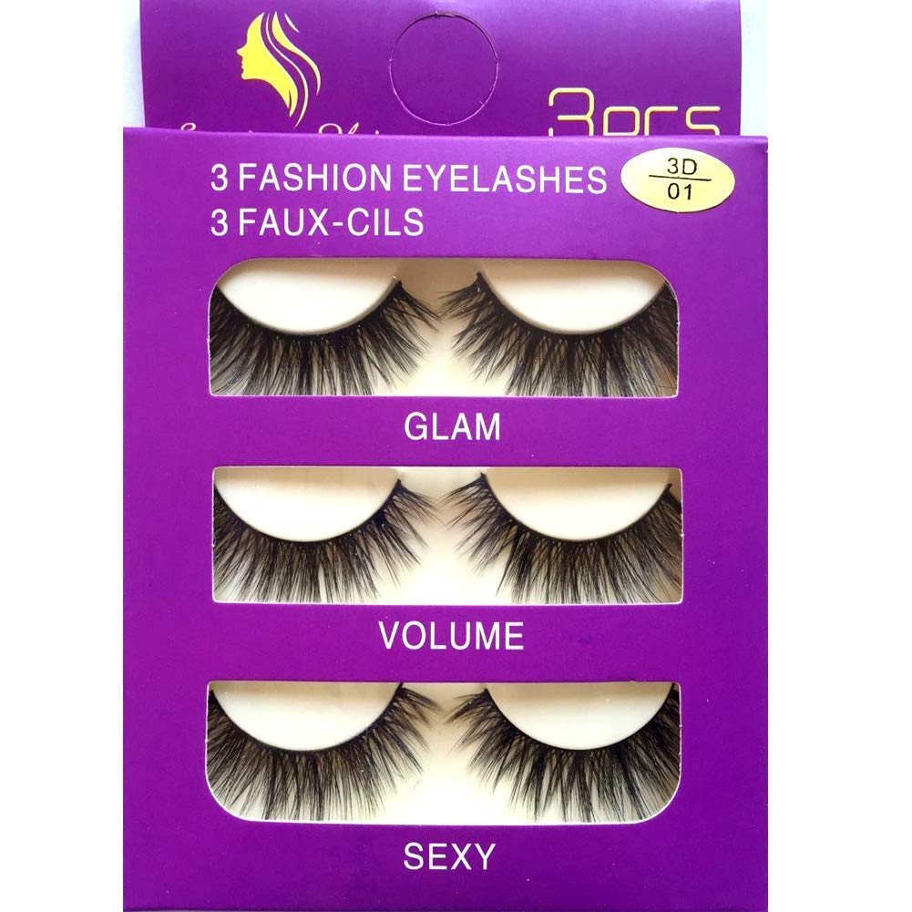 Sunniess Hair Imported Korea Fiber Faux Mink False Eye lashes Handmade Reusable Long Cross Volume Dramatic Lashes Natural Look Makeup Thick Black Fake