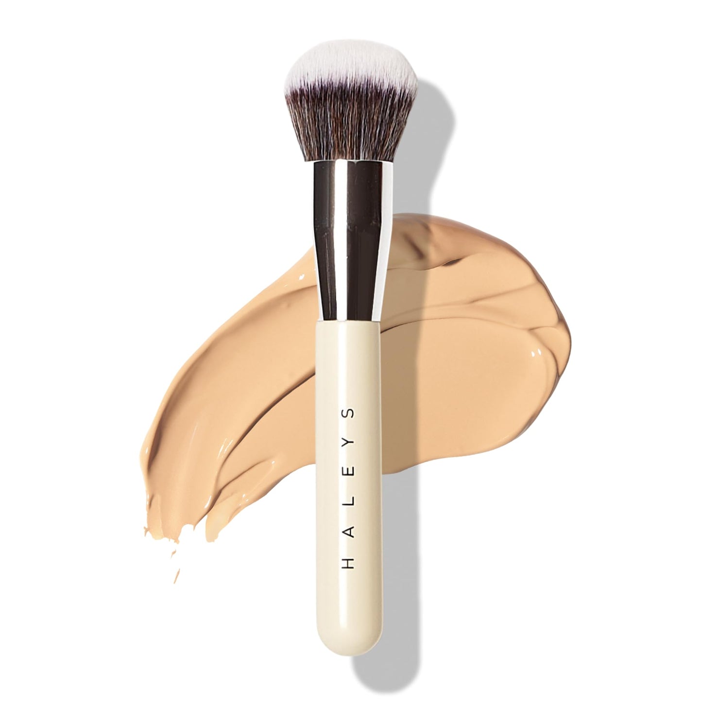 HALEYS Kabuki Makeup Brush - Vegan Foundation Brush for Liquid, Cream & Powder, Seamless Blending Face Brush for Concealer, Blush & Setting Powder
