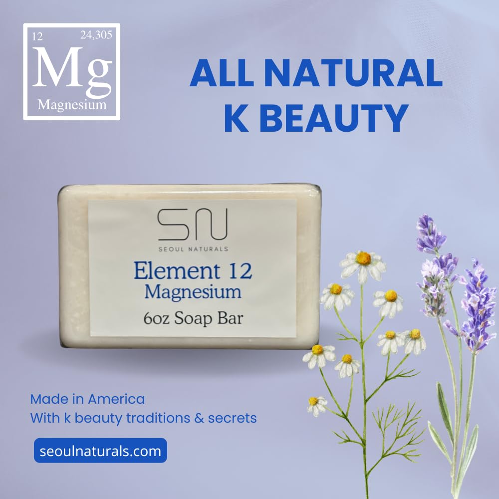 Seoul Naturals Element 12 Magnesium Soap with Lavender and Chamomile, k beauty, 6 oz Beauty & Personal Care Seoul Naturals