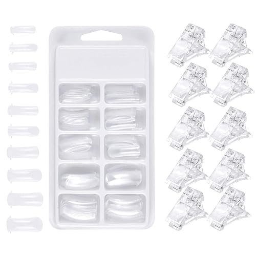 DNHCLL 600 PCS 12 Sizes False Toenails Full Cover Artificial French Acrylic Toenails for Nail Salons and DIY Nail Art (Natural)