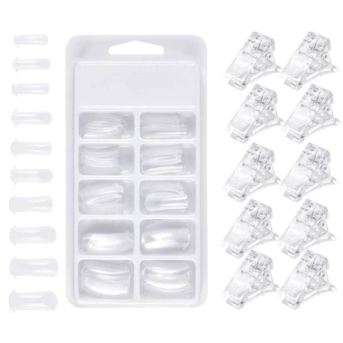 DNHCLL 600 PCS 12 Sizes False Toenails Full Cover Artificial French Acrylic Toenails for Nail Salons and DIY Nail Art (Natural)