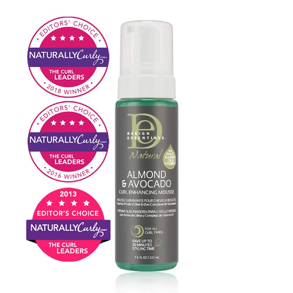 Design Essentials Almond and Avocado Curl Enhancing Hair Mousse for Curly Hair; 7.5 Oz (Pack of 1)