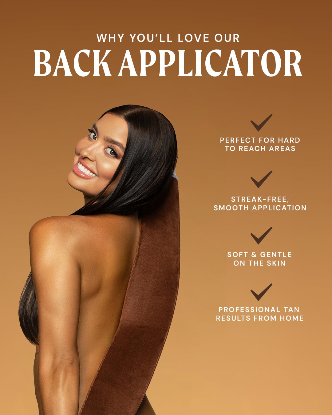 Peta Jane Back Tanning Applicator Mitt - Streak-Free, Easy Reach Self Tanner for Back & Body, Sunless Tan at Home, Ergonomic Design for Full Coverage