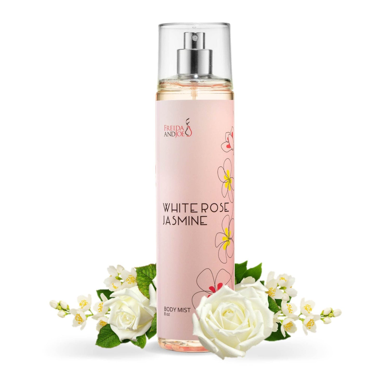 White Rose Jasmine Body Spray for Women, Womens Perfume Fragrance Body Mist And Sprays Luxury Perfume Mist - 8 oz Fine Spray Bottle