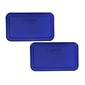 Pyrex 7214-PC 4.8 Cup Cadet Blue Food Storage Replacement Lid (2-Pack) - Made in USA