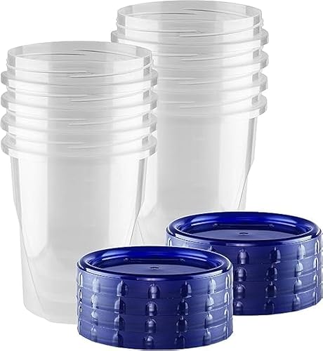 HomeyGear 32 oz - 8 Pack Twist Top Food Deli Containers Screw And Seal Lids, Stackable Reusable Quality Plastic Storage Containers with Screw-on Lids…