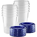 HomeyGear 32 oz - 8 Pack Twist Top Food Deli Containers Screw And Seal Lids, Stackable Reusable Quality Plastic Storage Containers with Screw-on Lids…