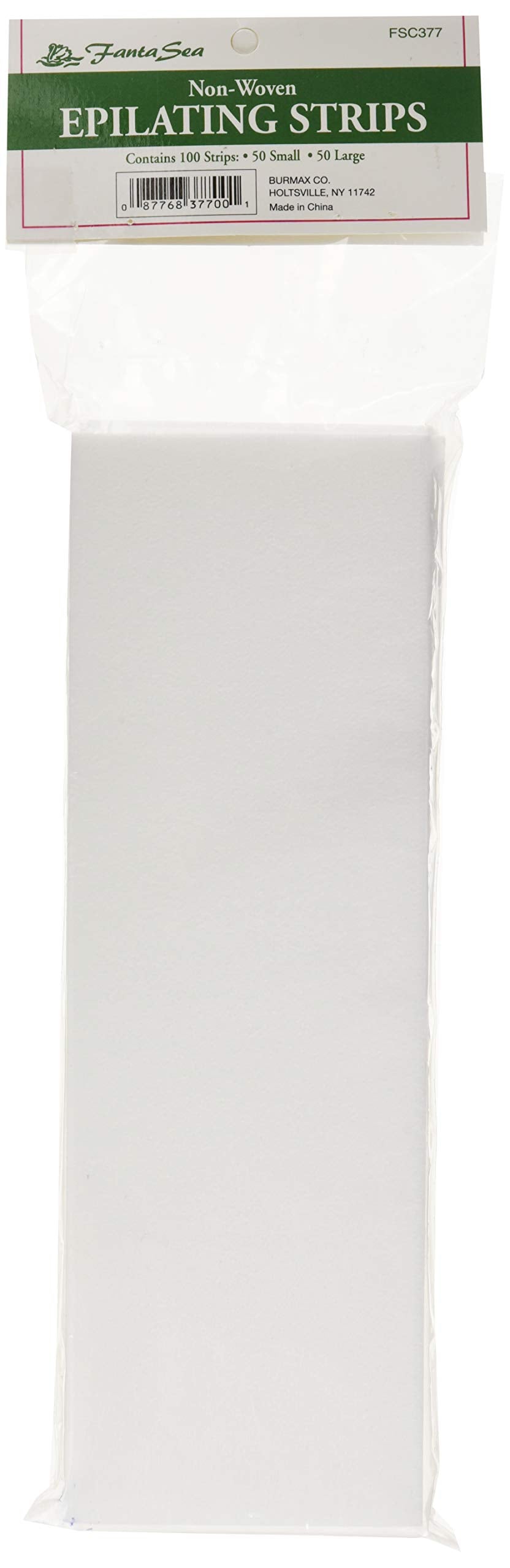FantaSea Non Woven Facial and Body Wax 100 Strips, 50 small 50 large