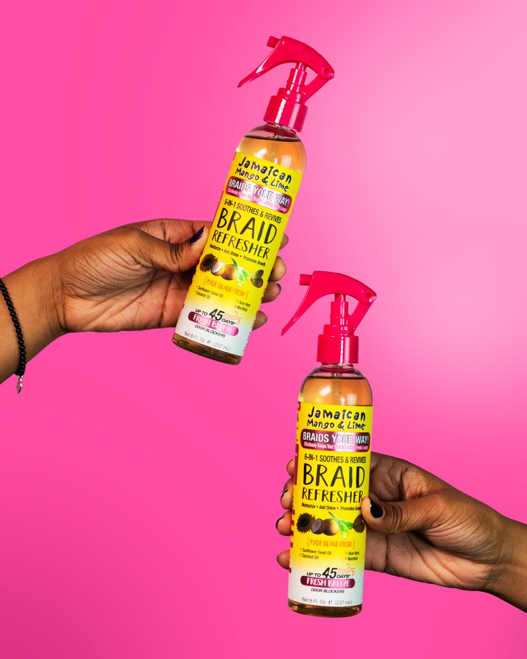 Jamaican Mango & Lime Braids Your Way 6-in-1 Braid Refresher Spray - Scalp Mist for Braids, Locs & Twists - Anti-Itch, Odor Eliminator & Shine Spray