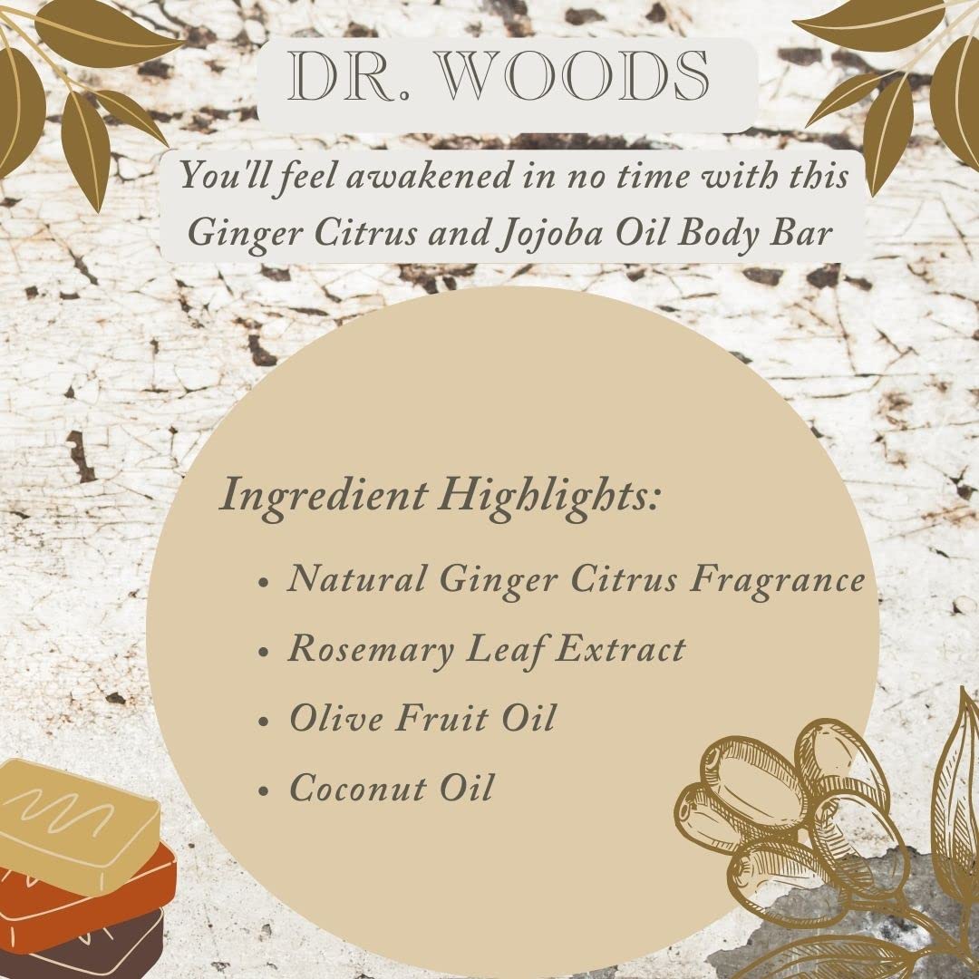 Dr. Woods Moisturizing Ginger Citrus Bar Soap with Jojoba Oil and Organic Shea Butter, 5.25 Ounce (Pack of 1) Beauty & Personal Care Dr. Woods