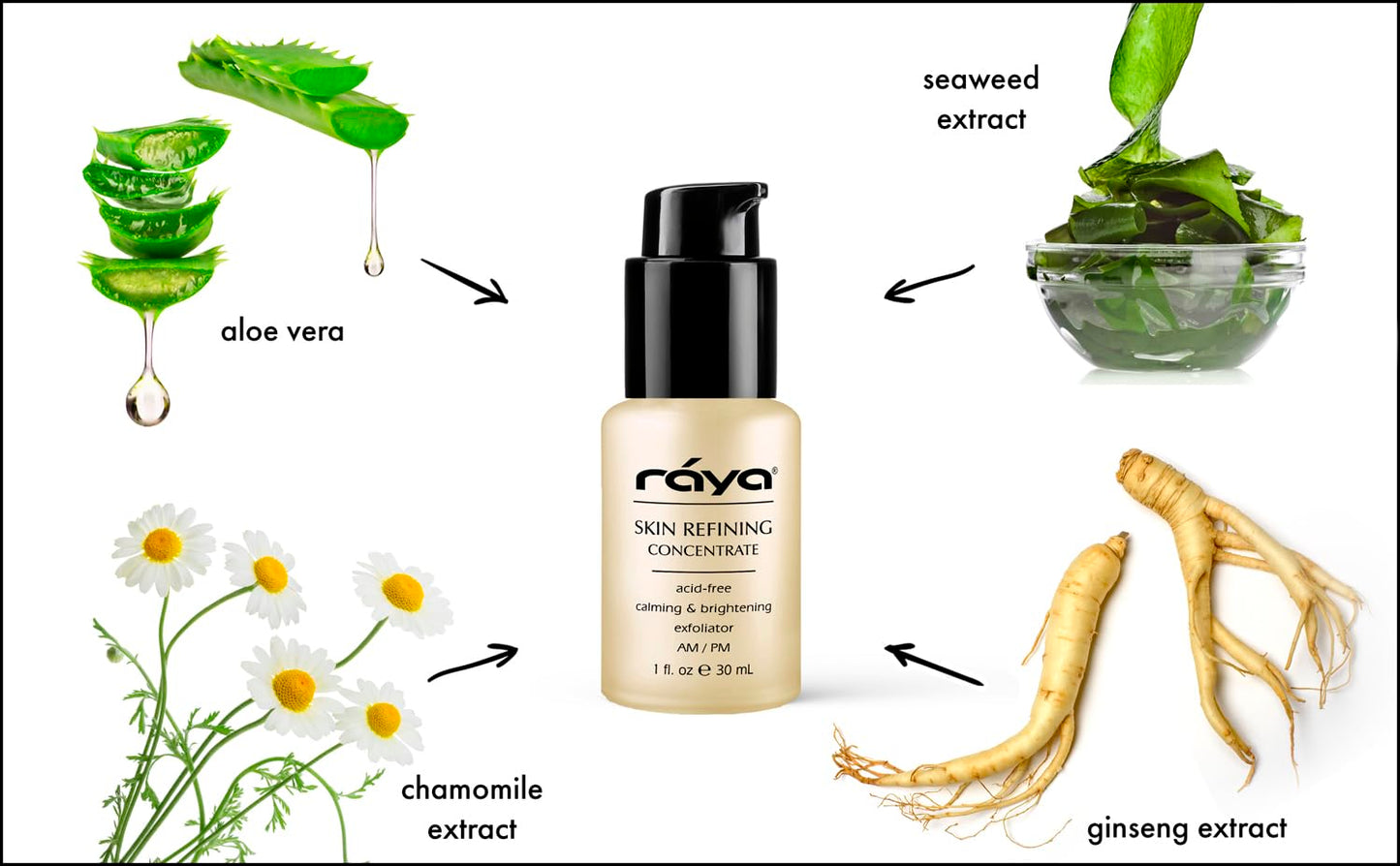 RAYA Skin Refining Concentrate (R-511) | Facial Serum for All Skin Types - Exfoliating, Pore-Minimizing & Complexion-Smoothing | Includes Vitamin C