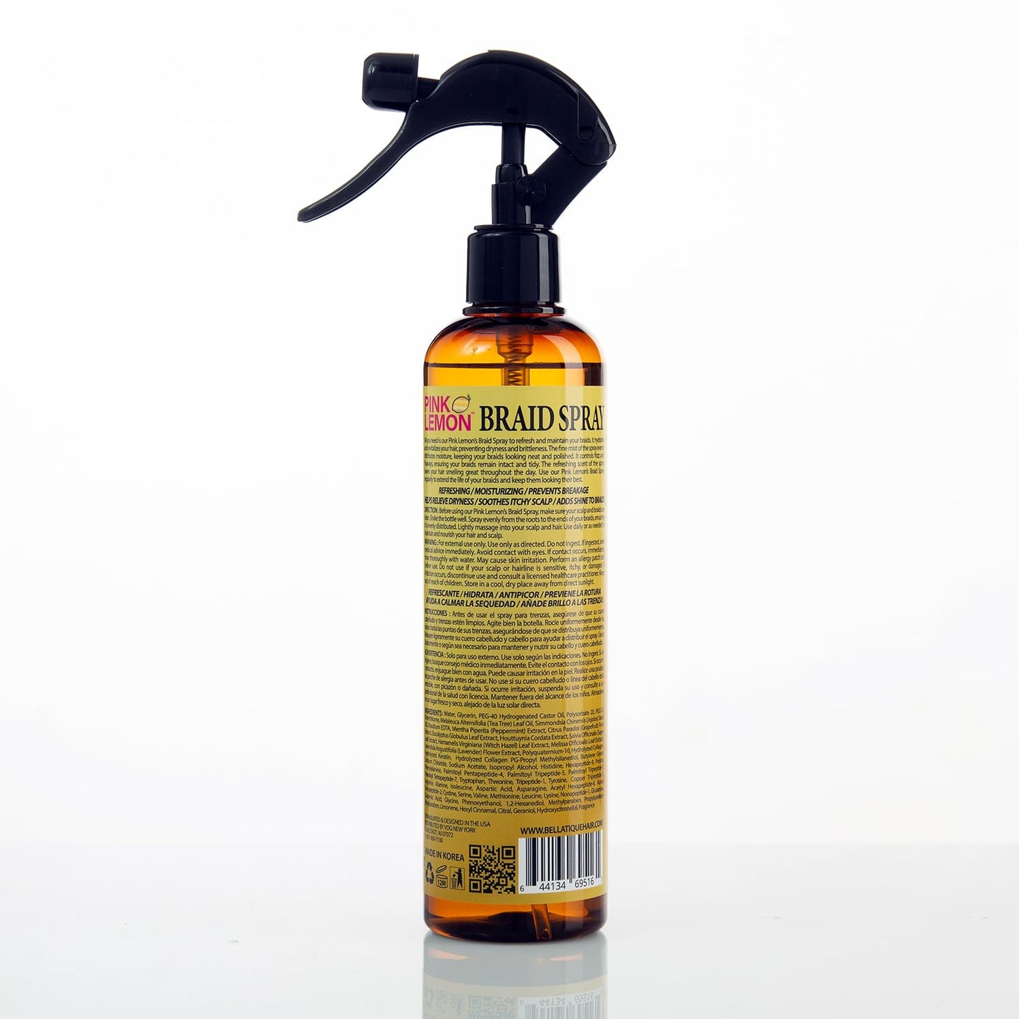 PINK LEMON Braid Spray for Hair, Moisturizing and Refreshing Formula, 10 fl oz