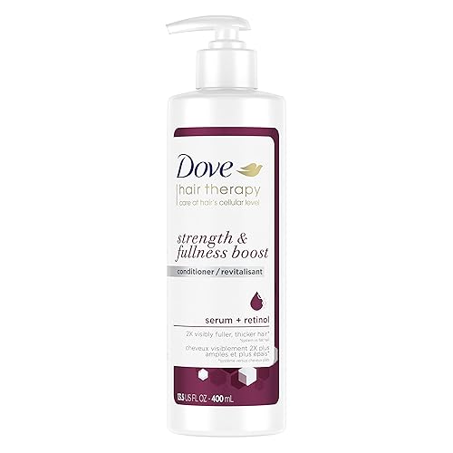 Dove Hair Therapy Conditioner Strengthening Treatment for Thin, Fine Hair Strength and Fullness Boost Sulfate Free Conditioner for 2X Visibly Fuller