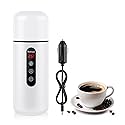 Car Electric Kettle,Portable Travel Kettle,12V/24V Car Coffee Warmer,420ML Hot Water Heater with Built-in Magnetic Induction Stirring,Small Mini Hot…