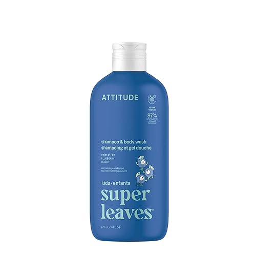 ATTITUDE Shampoo and Body Wash for Kids, EWG Verified Hair and Body Cleanser, Dermatologically Tested Soap, Plant and Mineral Based Bath Products