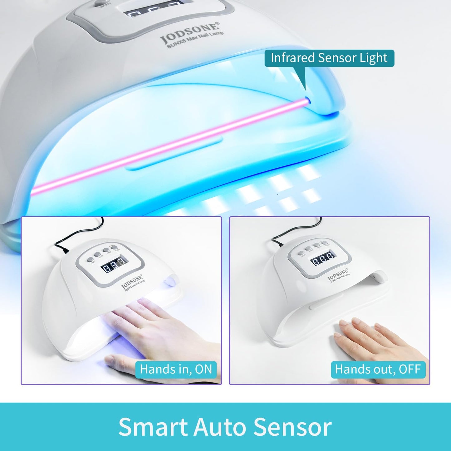 JODSONE U V LED Nail Lamp, Nail Dryer for Gel Polish, Led Light with Automatic Sensor & 4 Timers Beauty & Personal Care JODSONE